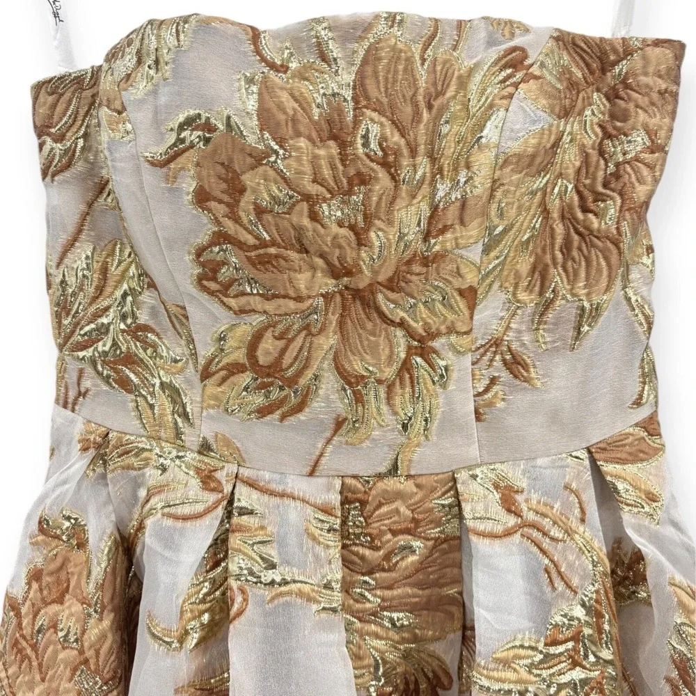 Mac Duggal Strapless Gold and Cream Dress - Picture 8 of 14